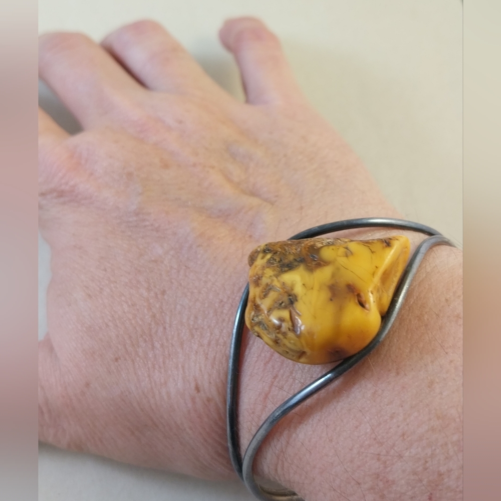 Sterling Silver Bracelet with Amber
